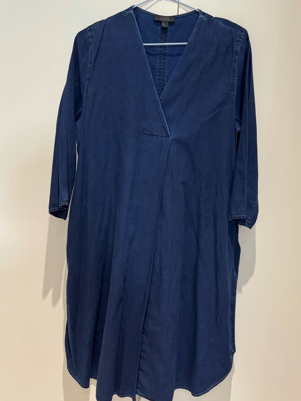 COS Navy V-Neck Long Sleeve Shift Dress